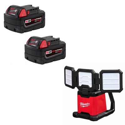 Milwaukee 48-11-1852-2368-20 M18 XC5.0 Battery 2-Pack + Rover Light