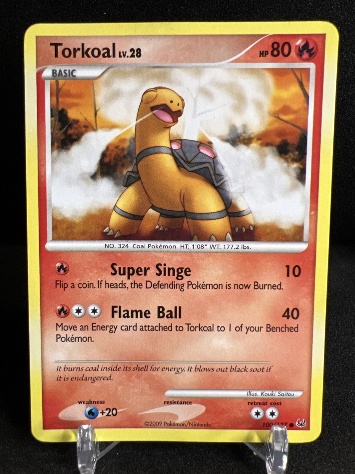 Torkoal 100/127 Non-Holo Platinum Base Set Pokemon Card 2009