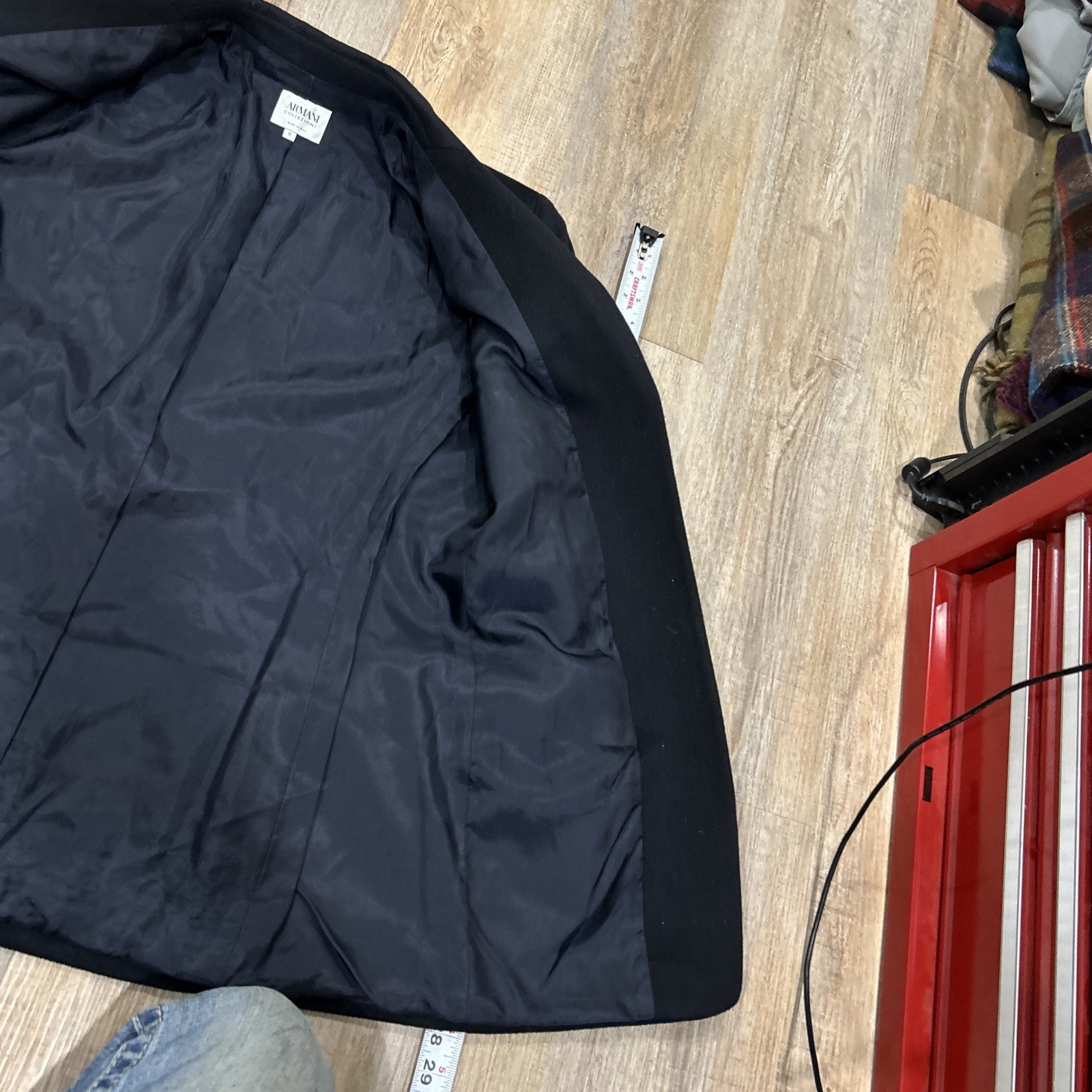 Armani Collezioni Blazer Womens Black Wool Mohair Single Breasted Jacket Size 10