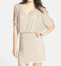 Xscape Women's Sparkly Metallic Beaded Sequin Shift Dress