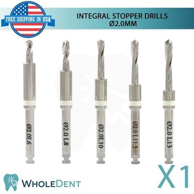 Dental Integral Stopper Drill Ø2.0mm Fixture Placement Lab Tool Instrument
