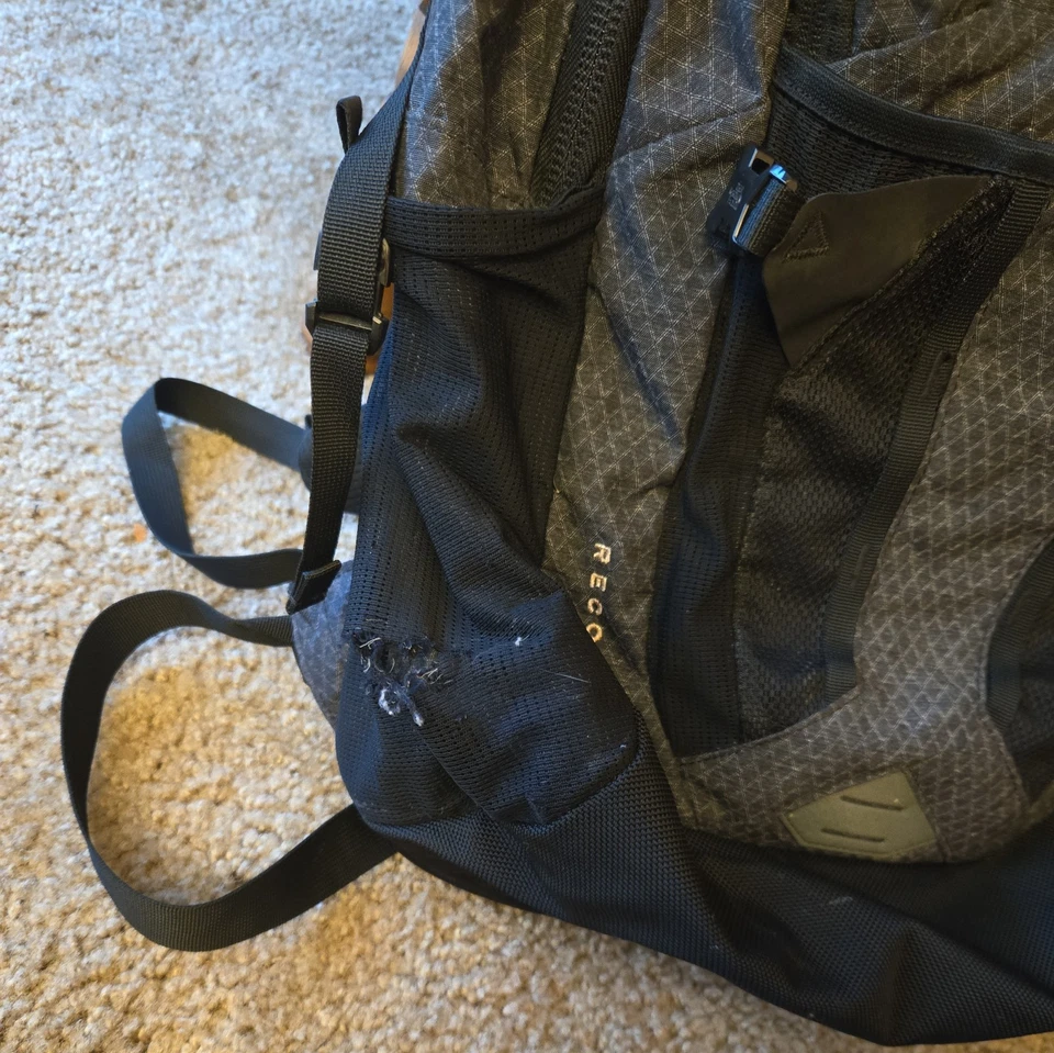 The North Face Recon Backpack Gray Diamond Print Rose Gold Zip - Image 3 of 4