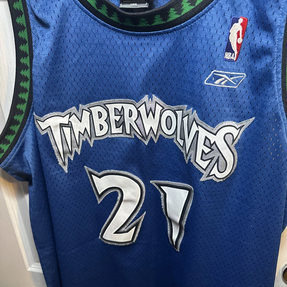 Camiseta deportiva cosida Kevin Garnett de colección NBA Reebok Minnesota Timberwolves talla grande +2 Foto 3 de 4