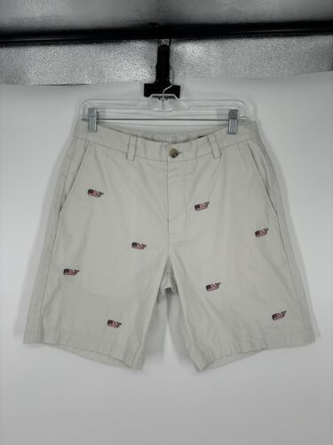 Vineyard Vines Breaker Short Size 32 9" Inseam AOP All Over Print Chino USA Flag