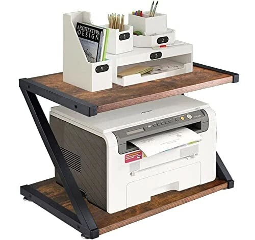 Nisorpa Desktop Printer Stand Holder Rustic Printer Table With