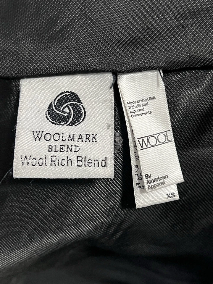 Abrigo de Lana American Apparel Para Mujer - Extra Pequeño - Gris Botón Forrado Frontal Informal Foto 3 de 4