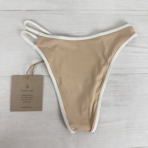Stone Fox Swim Echo Bikini Bottom Size XS in Frappe Nude Neutral Asymmetric NWT - Picture 6 of 16