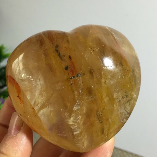 Pietra palma cuore cristallo arcobaleno multi inclusione rosso naturale mirage 251g - Foto 4 di 9
