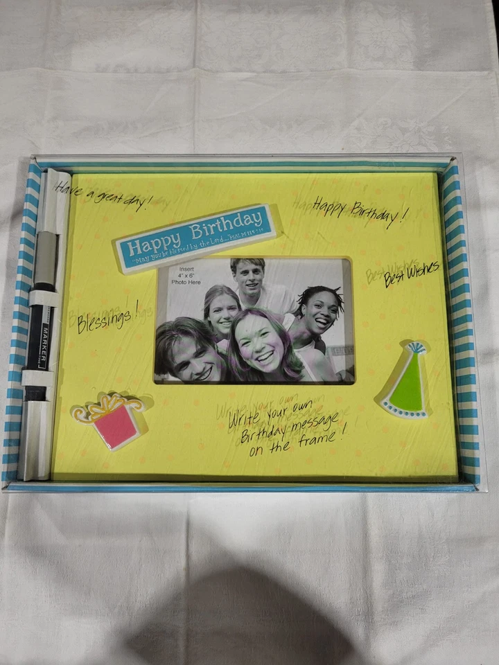 Picture Frame DaySpring Write On #38152 "Happy Birthday!" Hang or Stand Up New - image 1 of 1