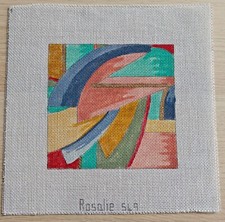 Rosalie Peters Handpainted Needlepoint Canvas: Abstract Geometric Square S49