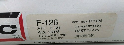 PTC Auto Transmission Filter F-126, B-131, 58978, P-1230, TF1124, FT1124, TF-125 - Picture 3 of 8