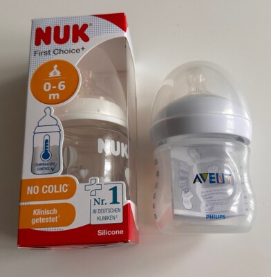NUK First Choice Babyflasche + Philips Avent Anti-Kolik Naturnah-Flasche