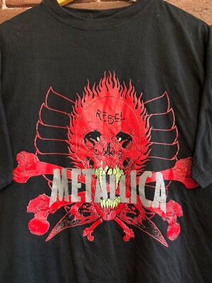 90s Metallica Rebel Pushead Vintage Heavy Metal Band Tee XL | eBay