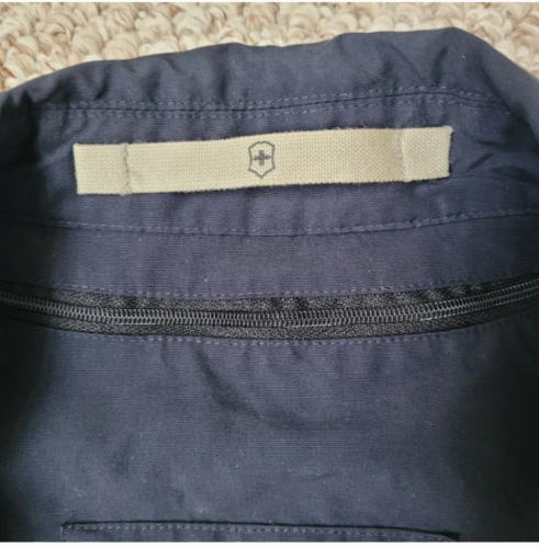 Victorinox Men's Swill Army Type Navy Parka Rain Jacket Size L - Picture 3 of 8