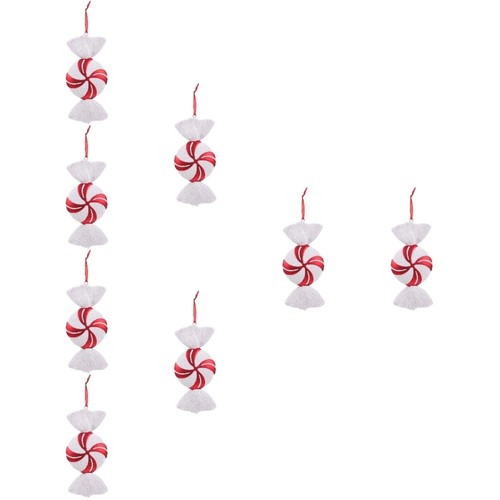 Set of 8 Christmas Candy Pendant Holiday Decor Christmascandy Ornament - Picture 5 of 12