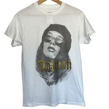 Rue21 Aaliyah Graphic Tee White & Gold Glitter Cotton Short Sleeve Womens Size S