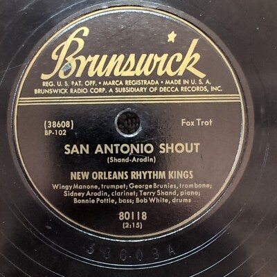 78 RPM San Antonio Shout Tin Roof Blues New Orleans Rhythm Kings Brunswick 80118