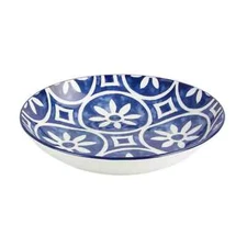 NEW Mainstays Stoneware Floral Blue Printed 32oz Coupe Large Dinner Bowl Serving