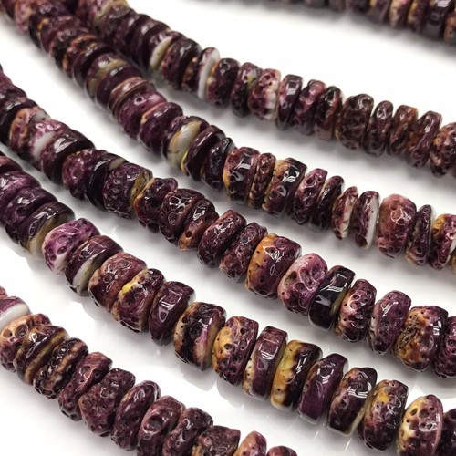 15,5"- Cuentas redondas de 10 mm de cáscara de ostra espinosa púrpura natural, hágalo usted mismo raro - Imagen 9 de 10
