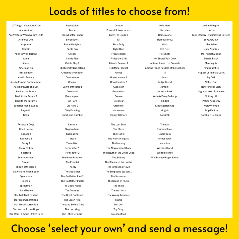 Miniature Nostalgic VHS Movie Box Film Customised Keyring - Choose Your Own! DVD - Image 4 of 4