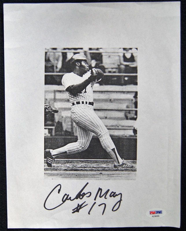 CARLOS MAY #17 Chicago White Sox PSA/DNA COA Autographed 4X6 Photo A6460