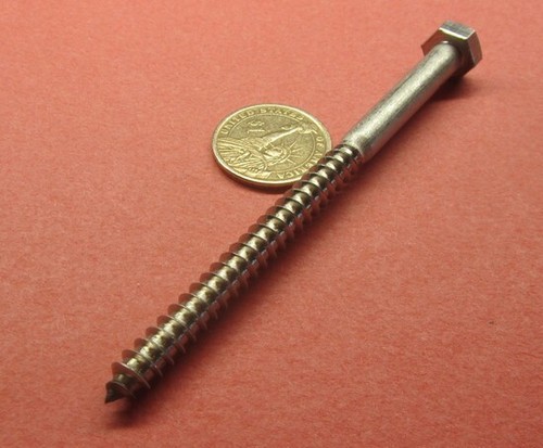 316 Stainless Steel Hex Head Lag Screw 5/16 Threads x 4.50" Length, 5 pcs - Picture 5 of 13
