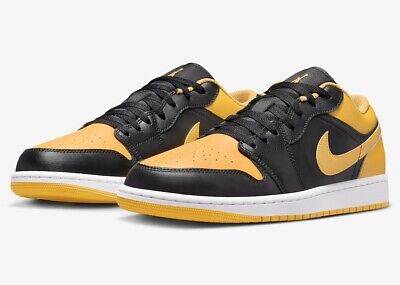Nike Air Jordan 1 Low Yellow Ochre Black White 553558-072 Nike Air Jordan 1 Low Yellow Ochre Black White 553558-072