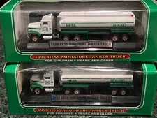 TWO 1998 Hess Miniature Tanker Trucks Each Brand New In the Box & Never Opened