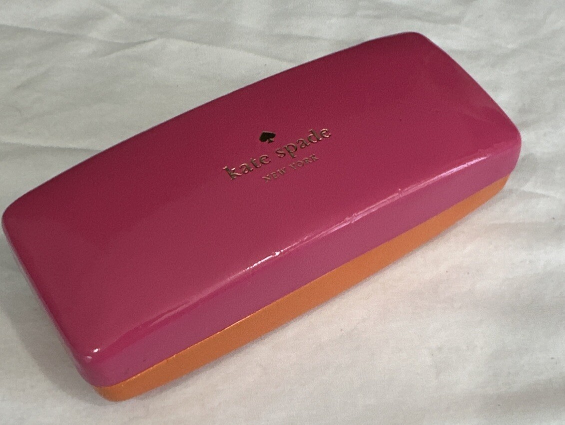 Kate Spade Eyeglass Case Pink Orange **Hard Shell New York