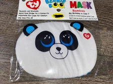 Ty Bamboo Beanie Boo Mask Panda Reusable Washable Ages 3 + Up Adjustable