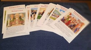 George Washington - 32 History Cards for Coins/Stamps for Birth to Death
