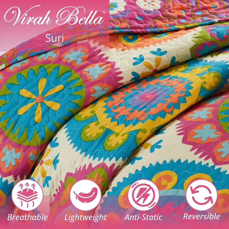 Virah Bella - Suri - Lightweight Reversible Quilt Set - Image 2 of 4