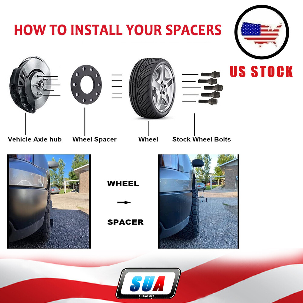 4 pcs 2" 5x4.5 12x1.5 studs wheel spacers for Honda Civic Accord for