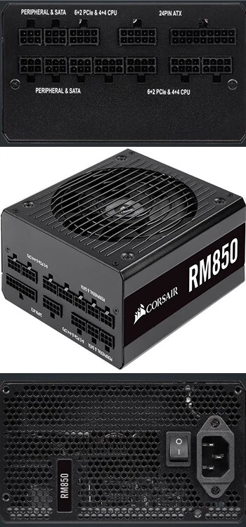 Corsair RM850 Desktop 850 Watt ATX Power Supply Black 12 PIN Power efficient - Image 2 of 3