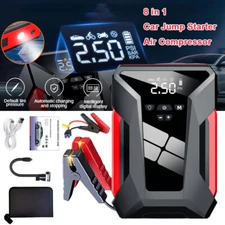 8 in 1 Car Jump Starter with Air Compressor Battery Charger 12V Jump Box Jumper