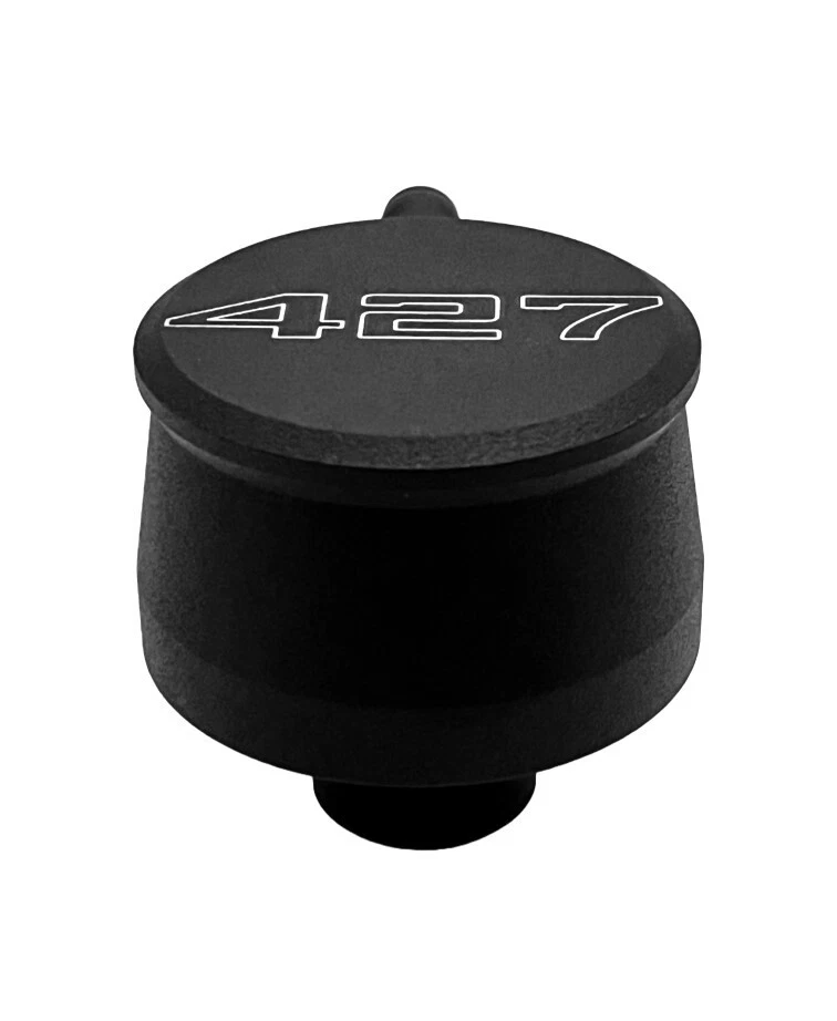 Aluminum Push In Breather w/ PCV Valve Cover 427 CID Logo Chevy Ford Mopar Black - Image 2 of 3