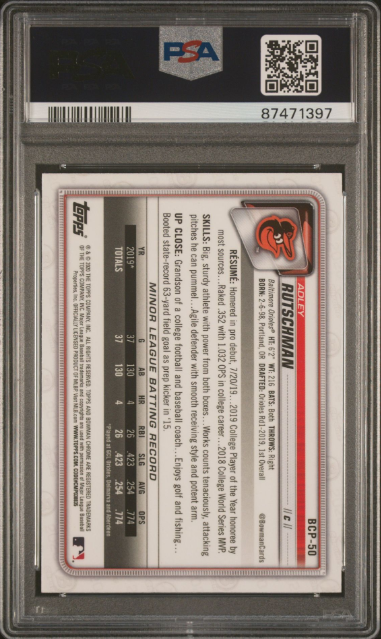 2020 BOWMAN CHROME MEGA BOX BCP50 ADLEY RUTSCHMAN - PSA 10 | eBay