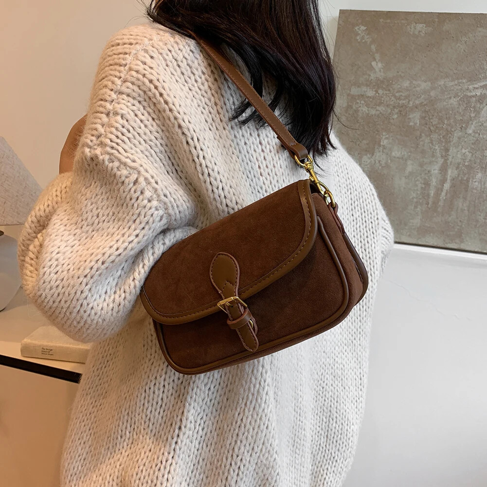 Shoulder Bag Women Underarm Bag Leather Messenger Purse Handbag-image