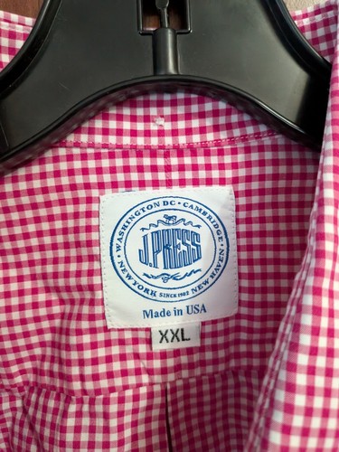 Mens J Press J.press Dress shirt Pink Gingham XXL 2XL Made in usa - 第 4/9 張圖片