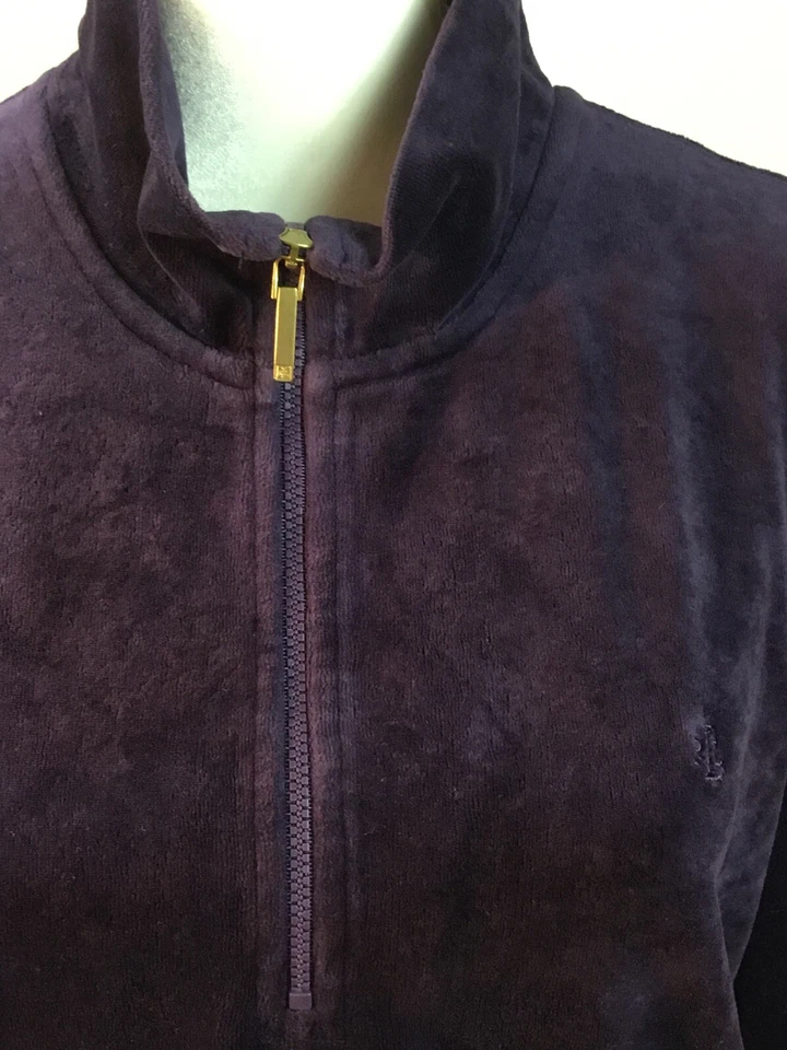Camisa Pullover Atlético Lauren Ralph Lauren 1/4 Cremallera Top Sudadera Púrpura XL Foto 2 de 4