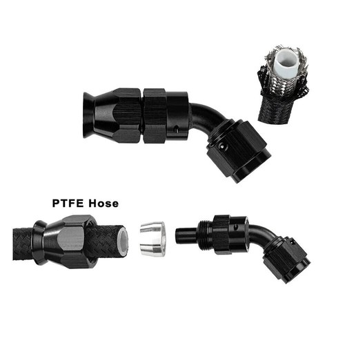 10PCS 4AN 6AN 8AN 10AN 12AN PTFE Fuel Oil Gas Hose End Fitting Adapter Kit - Picture 7 of 15