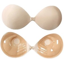 Silicone Adhesive Stick On Push Up Gel Strapless Invisible Bra Backless A-D Cup