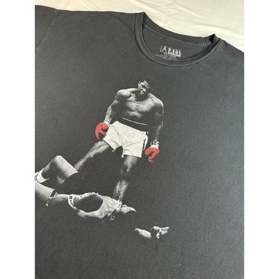 Muhammad Ali Graphic T-Shirt Mens 2XL Black Sonny Liston Knockout Cotton Tee