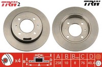 2X Bremsscheibe TRW DF4122 2 Bremsscheiben Hinterachse Hinten FüR Hyundai