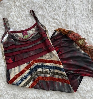 SAVE THE QUEEN Women's Multicolor Abstract Sleevless Bodycon Dress Sz L VTG