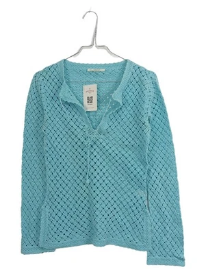 Banana Republic Pull Femme Turquoise Ajouré Coton Casual (EU 36, INT S) - Photo 1/4