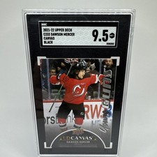Dawson Mercer 2021-22 Upper Deck #C232 Young Guns Canvas Black Rookie SGC 9.5