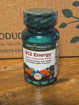 Purity Products B-12 Energy Berry Lemonade Melt 30 Tabs Healthy Brain Focus New 