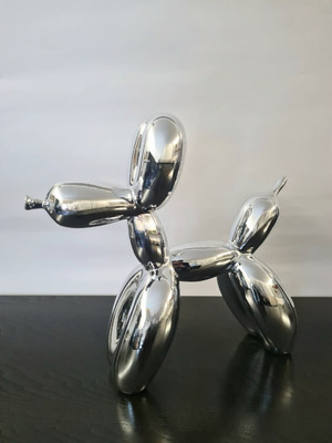 JEFF KOONS Balloon Dog Silver Studio Art Resin Silver COA Limited