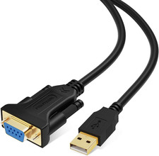 Cablecreation USB to RS232 Serial Adapter FTDI Chip , 10 Feet USB to DB9 Female